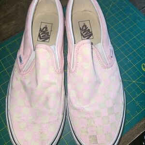 Mens pink checker og vans